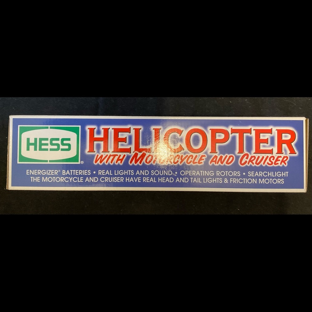 HESS helicopter with motorcycle and cruiser